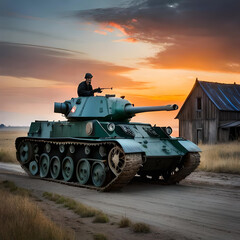 Fototapeta premium soviet tank t