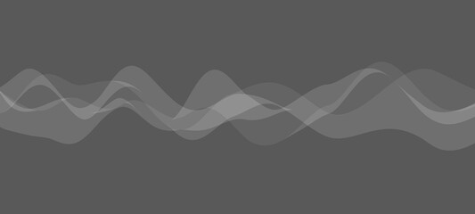 Abstract wallpaper with flowing waveform or sound waves on gray background