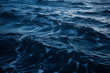 Naklejka na ściany i meble Dark blue waves in the water
