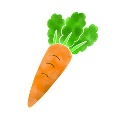 主線なし　手描き水彩　にんじんのイラスト