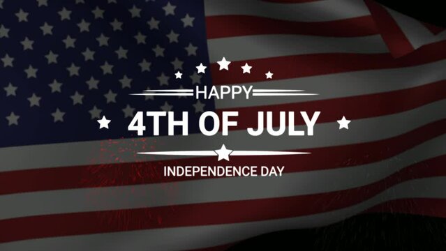 Happy Independence day celebrations flag background. Flag of United States Waving Animation. 4th july independence day.