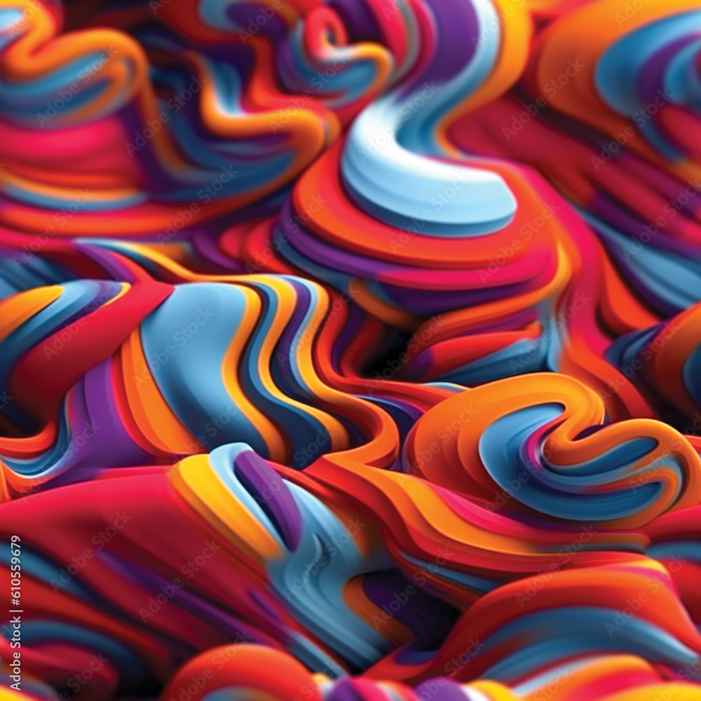 Aufkleber abstract colorful 3d shapes. seamless pattern. created with generative ai technology.