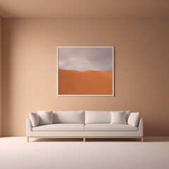 a beige frame mockup rendering generated ai