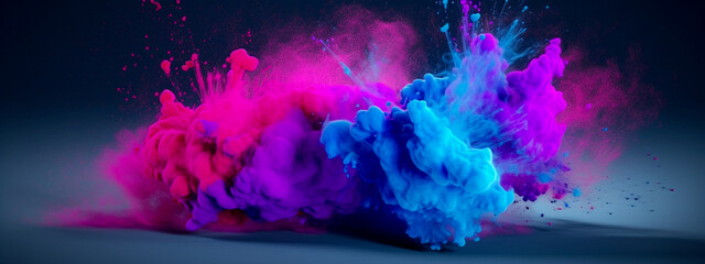 Fototapeta na wymiar Colorful cloud of ink in water illustration. Generative AI