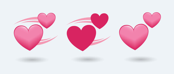 Collection of heart vector set Isolated on White Background, Love Symbol. Valentine's Day