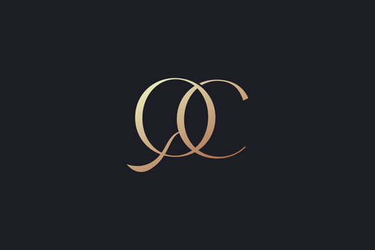 qc letter fashion brand design modern style creative golden wordmark design typography illustration, qc fashion logo, qc golden typo