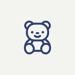 Teddy Bear cartoon line icon
