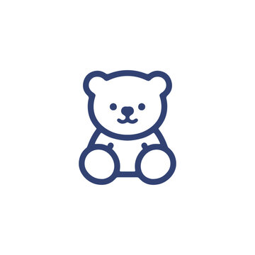 Naklejki Teddy Bear cartoon line icon