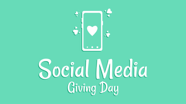 Social Media Giving Day with smartphone and heart icon in flat design - Powered by Adobe