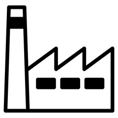 vector factory industrial building black fil icon