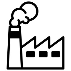 vector factory industrial building black fil icon