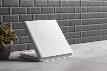 Blank book Cover White magazine mockup , Clean Letter landscape mockup blank or Vertical business card white blank , Created with generative AI