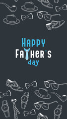 Fathers day set of stories banners. 