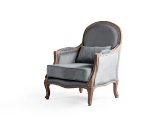 classic armchair isolated on white background .