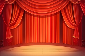 ステージのカーテン,Generative AI AI画像