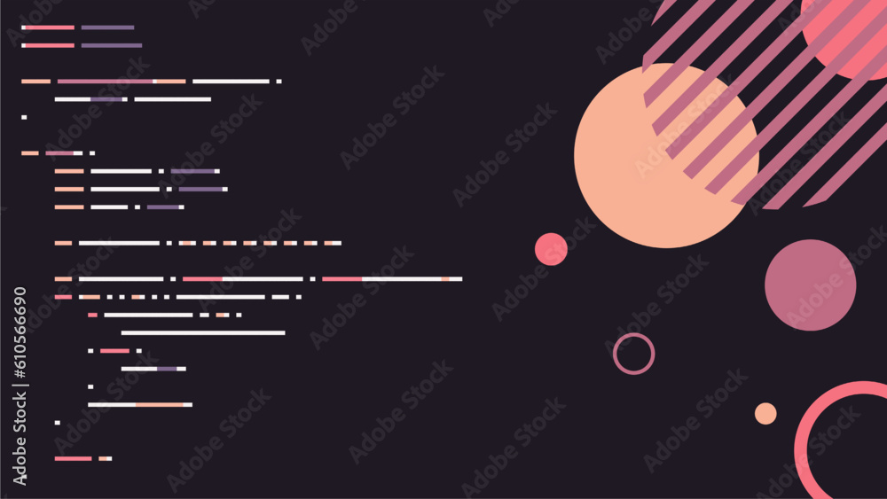 Aufkleber minimal style music coding line illustration with circle palette
