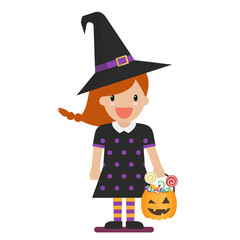 Girl in witch costume