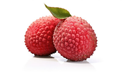 Isolated, textured Lychee on white