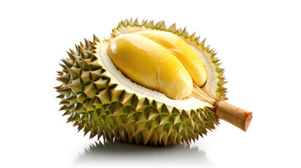 Fototapeta premium Isolated, distinctive Durian on white