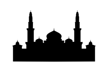 Vector illustration of a Muslim Mosque Silhouette