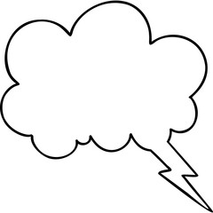 Cloud Speech Bubble With Lightning Bolt