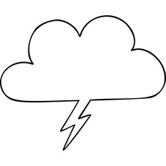 Cloud Speech Bubble With Lightning Bolt