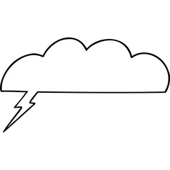 Cloud Speech Bubble With Lightning Bolt