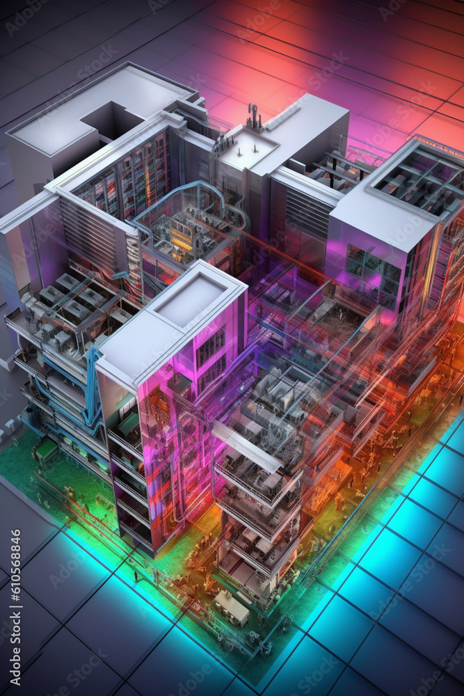 Poster  design and connectivity options for a database server deployment, providing a comprehensive overview for IT professionals.  Generative AI technology.