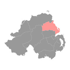 Obraz premium Mid and East Antrim map, administrative district of Northern Ireland. Vector illustration.