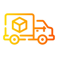 delivery truck Line Gradient Icon