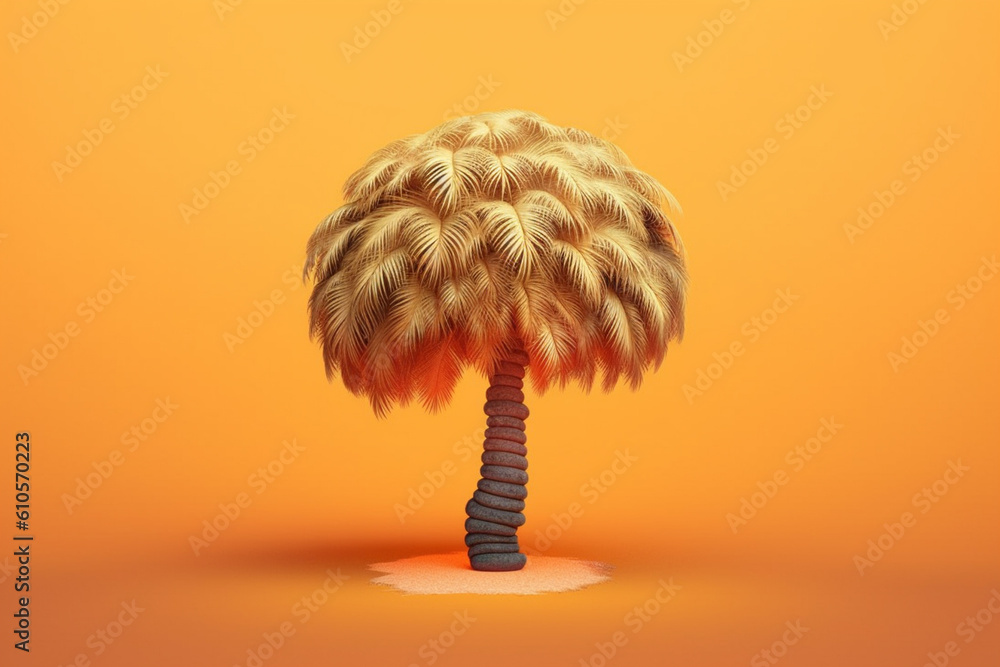 Poster A minimalist graphic design illustration of a palm with a small, stylized brain at its center, representing the core of human intelligence.  Generative AI technology.