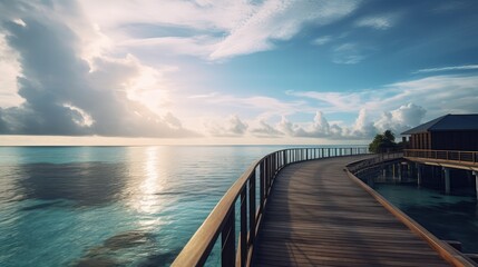 Fototapeta premium Grand View Of Maldives During a Beautiful Day Generative AI