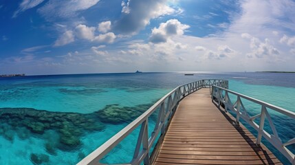 Fototapeta na wymiar Grand View Of Maldives During a Beautiful Day Generative AI