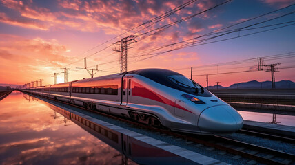 Fototapeta na wymiar chinese high-speed rail. Generative Ai