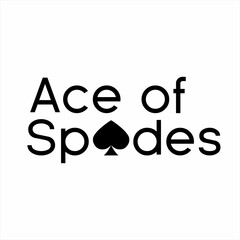 Ace of spades word design with spade symbol on letter A.