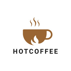 Coffee with cup, suitable for coffee shop logo or product brand identity