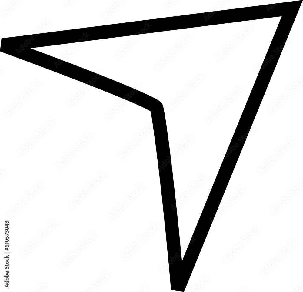 Poster gps navigation arrow icon, replaceable vector design.