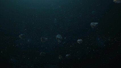 Meteors are straying through deep space