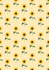 seamless pattern with sunflowers background.Eps 10 vector.