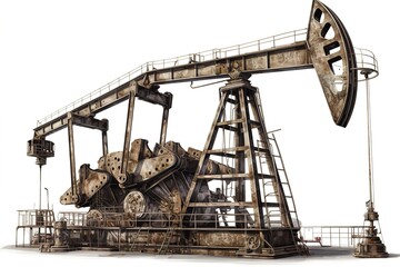 oil derrick isolated on white background. AI generated