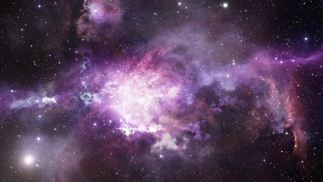 4k universe of shining stars and nebulae.