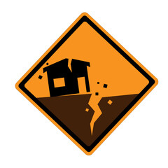 Vector image indicating the danger of an earthquake. Vector image