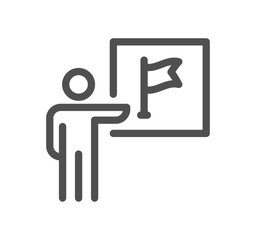 Flag related icon outline and linear vector.