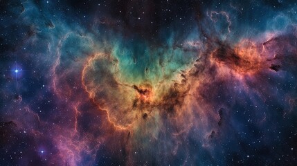 Fototapeta na wymiar A stunning image capturing the intricate details of a deep space nebula generative ai