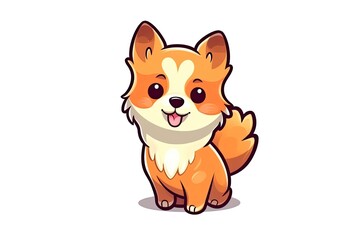 Obraz premium Cute Sticker of A Dog