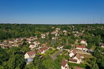 aerial view on the city of Seine Port in Sein et Marne