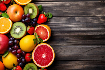 Fresh fruit background, Healthy eating and dieting concept