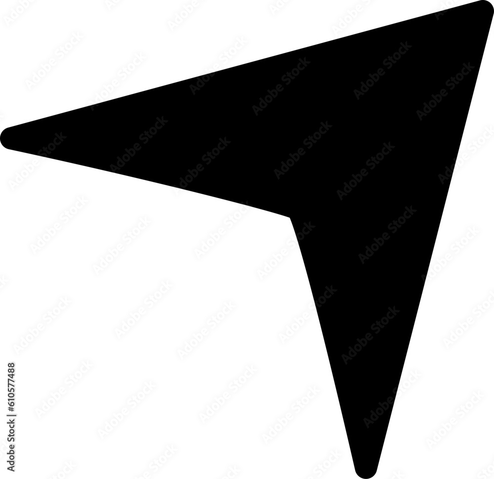 Poster gps navigation arrow icon, replaceable vector design.