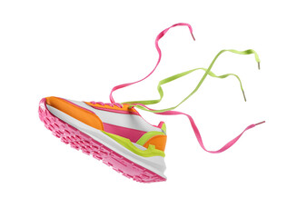 One stylish colorful sneaker isolated on white