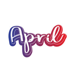 Calendar month. April word art silhouette